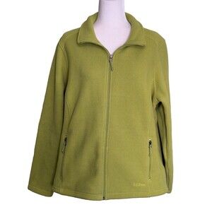 L.L. Bean Women's Green Fleece Gorpcore Outdoor Hiking Layer Jacket Size XL